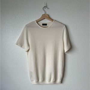 Zara Man Knit Mesh Cream T-Shirt